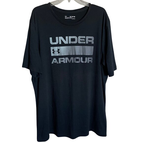 Under Armour Heatgear Graphic Black Tee Shirt Size XXL - Picture 1 of 6